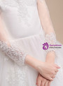 Shop 2019 Long & Short A-Line White Tulle Lace Appliques Long Sleeve Flower Girl Dress With Factory Price From Kemedress
