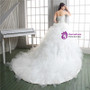 Shop 2019 Long & Short White Ball Gown Organza Sweetheart Ruffle Wedding Dress With Beading  With Factory Price From Kemedress