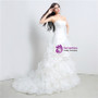 Shop 2019 Long & Short White Mermaid Organza Sweetheart Neck Ruffle Pleats Wedding Dress With Factory Price From Kemedress