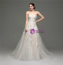 Shop 2019 Long & Short A-Line Champagne Tulle Lace Appliqeus Sweetheart Wedding Dress With Factory Price From Kemedress