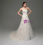 Shop 2019 Long & Short A-Line Champagne Tulle Lace Appliqeus Sweetheart Wedding Dress With Factory Price From Kemedress