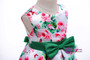 Shop 2019 Long & Short In Stock:Ship in 48 Hours Green Satin Print Flower Dress With Bow With Factory Price From Kemedress