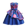 Shop 2019 Long & Short In Stock:Ship in 48 Hours Blue Satin Print Flower Dress With Bow With Factory Price From Kemedress