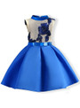 Shop 2019 Long & Short In Stock:Ship in 48 Hours Blue Satin High Neck Flower Girl Dress With Factory Price From Kemedress