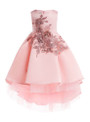 Shop 2019 Long & Short In Stock:Ship in 48 Hours Pink Hi Lo Satin Appliques Princess Dresses With Factory Price From Kemedress