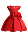 Shop 2019 Long & Short In Stock:Ship in 48 Hours Red Satin Short Flower Girl Dress With Bow With Factory Price From Kemedress
