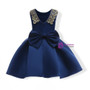Shop 2019 Long & Short In Stock:Ship in 48 Hours Blue Satin Backless Flower Girl Dress With Bow With Factory Price From Kemedress