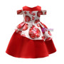 Shop 2019 Long & Short In Stock:Ship in 48 Hours Red Satin Print Christmas Flower Girl Dress With Factory Price From Kemedress