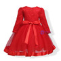 Shop 2019 Long & Short In Stock:Ship in 48 Hours Red Lace Tulle Long Sleeve Flower Girl Dress With Factory Price From Kemedress