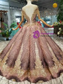 Shop 2019 Long & Short Pink Purple Sequins Ball Gown Bateau Cap Sleeve Backless Wedding Dress With Beading With Factory Price From Kemedress