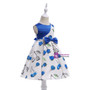 Shop 2019 Long & Short  In Stock:Ship in 48 Hours Blue White Cherry Print Flower Girl Dress With Factory Price From Kemedress