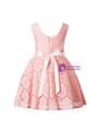 Shop 2019 Long & Short In Stock:Ship in 48 Hours Pink Lace V-neck Flower Girl Dress With Bow With Factory Price From Kemedress