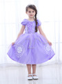 Shop 2019 Long & Short In Stock:Ship in 48 Hours Purple Satin Cap Sleeve Appliques Princess Dress With Factory Price From Kemedress