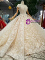 Shop 2019 Long & Short Champagne Ball Gown Lace Tulle Off The Shoulder Wedding Dress With Train With Factory Price From Kemedress