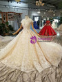 Shop 2019 Long & Short Champagne Ball Gown Lace Tulle Off The Shoulder Wedding Dress With Train With Factory Price From Kemedress