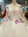 Shop 2019 Long & Short Ivory White Tulle Sequins Off the Shoulder Long Sleeve Wedding Dress With Pearls With Factory Price From Kemedress
