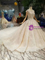 Shop 2019 Long & Short Champagne Ball Gown Sequins Tulle Cap Sleeve Backless Wedding Dress With Train With Factory Price From Kemedress