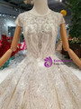 Shop 2019 Long & Short Champagne Ball Gown Sequins Tulle Cap Sleeve Backless Wedding Dress With Train With Factory Price From Kemedress