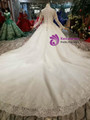 Shop 2019 Long & Short Ball Gown Tulle Appliques High Neck Long Sleeve Wedding Dress With Train With Factory Price From Kemedress