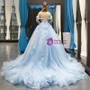 Shop 2019 Long & Short Blue Ball Gown Tulle Appliques Off The Shoulder Backless Sweet 16 Prom Dresses With Factory Price From Kemedress