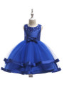 Shop 2019 Long & Short In Stock:Ship in 48 Hours Blue Tulle Flower Girl Dress With Pearls  With Factory Price From Kemedress