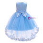 Shop 2019 Long & Short In Stock:Ship in 48 Hours Light  Blue Tulle Flower Girl Dress With Pearls With Factory Price From Kemedress