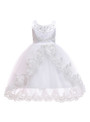 Shop 2019 Long & Short In Stock:Ship in 48 Hours White Tulle Flower Girl Dress With Pearls Bow With Factory Price From Kemedress