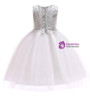 Shop 2019 Long & Short In Stock:Ship in 48 Hours White Tulle Silver Appliques Flower Girl Dress With Factory Price From Kemedress