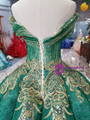 Shop 2019 Long & Short Green Ball Gown Sequins Gold Lace Appliques Off The Shoulder Wedding Dress With Factory Price From Kemedress