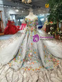 Shop 2019 Long & Short Gray Ball Gown Tulle Embroidery Appliques Wedding Dress With Removable Train With Factory Price From Kemedress