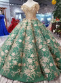Shop 2019 Long & Short Green Ball Gown Off The Shoulder Champagne Appliques Wedding Dress With Factory Price From Kemedress