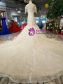 Shop 2019 Long & Short Champagne Tulle Mermaid Cap Sleeve Backless Beading Wedding Dress With Pearls With Factory Price From Kemedress