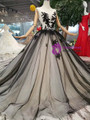 Shop 2019 Long & Short Black Ball Gown Tulle Bateau Backless Appliques Wedding Dress With Train With Factory Price From Kemedress