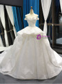 Shop 2019 Long & Short White Ball Gown Lace Off the Shoulder Wedding Dress With Train With Factory Price From Kemedress