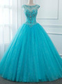 Shop 2019 Long & Short Blue Ball Gown Tulle Backless Long Quinceanera Dresses With Crystal With Factory Price From Kemedress