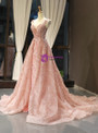 Shop 2019 Long & Short Pink Ball Gown V-neck Backless Lace Appliques Sequins Prom Dress With Factory Price From Kemedress