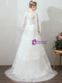 Shop 2019 Long & Short In Stock:Ship in 48 Hours White Tulle Lace Long Sleeve Wedding Dress With Factory Price From Kemedress