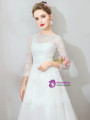 Shop 2019 Long & Short In Stock:Ship in 48 Hours White Tulle Lace Long Sleeve Wedding Dress With Factory Price From Kemedress