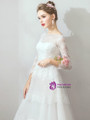 Shop 2019 Long & Short In Stock:Ship in 48 Hours White Tulle Lace Long Sleeve Wedding Dress With Factory Price From Kemedress