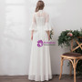 Shop 2019 Long & Short In Stock:Ship in 48 Hours White High Neck Chiffon Casual Wedding Dress  With Factory Price From Kemedress