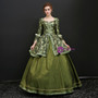 Shop 2019 Long & Short Green Ball Gown Satin Print Long Sleeve Drama Show Vintage Dress With Factory Price From Kemedress
