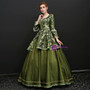 Shop 2019 Long & Short Green Ball Gown Satin Print Long Sleeve Drama Show Vintage Dress With Factory Price From Kemedress