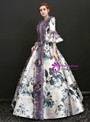 Shop 2019 Long & Short Purple Organza Print Puff Sleeve Drama Show Vintage Gown Dress With Factory Price From Kemedress