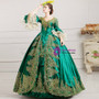 Shop 2019 Long & Short Green Ball Gown Satin Appliques Puff Sleeve Drama Show Vintage Gown Dress With Factory Price From Kemedress