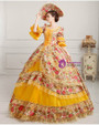 Shop 2019 Long & Short Yellow Ball Gown Print Puff Sleeve Drama Show Vintage Gown Dress With Crystal With Factory Price From Kemedress