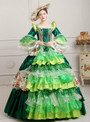 Shop 2019 Long & Short Green Organza Sequins Puff Sleeve Vintage Gown Dress With Crystal With Factory Price From Kemedress