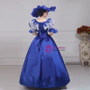 Shop 2019 Long & Short Blue Satin Lace Bateau Puff Sleeve Drama Show Vintage Gown Dress With Factory Price From Kemedress