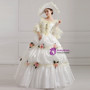 Shop 2019 Long & Short White Ball Gown Puff Sleeve With Flower Drama Show Vintage Gown Dress With Factory Price From Kemedress