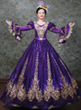 Shop 2019 Long & Short Purple Ball Gown Sequins Appliques Puff Sleeve Drama Show Vintage Gown Dress With Factory Price From Kemedress