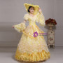 Shop 2019 Long & Short Yellow Ball Gown Lace Puff Sleeve Drama Show Vintage Gown Dress With Factory Price From Kemedress